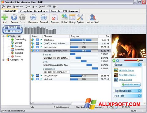 Skjermbilde Download Accelerator Plus Windows XP