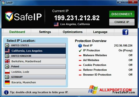 Skjermbilde SafeIP Windows XP