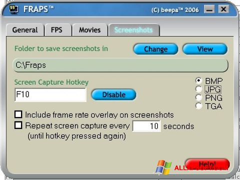 Skjermbilde Fraps Windows XP