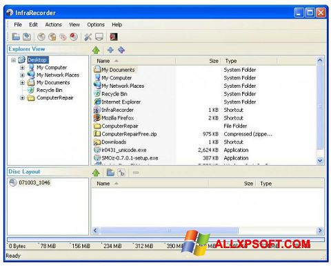Skjermbilde InfraRecorder Windows XP