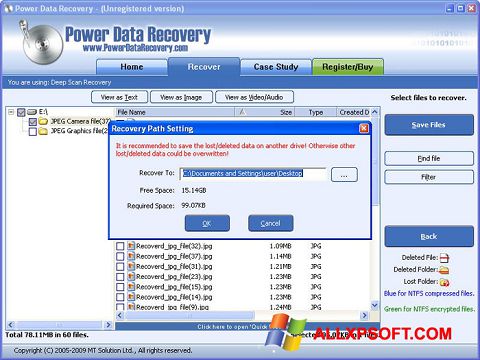 Skjermbilde Wondershare Data Recovery Windows XP