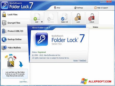 Skjermbilde Folder Lock Windows XP