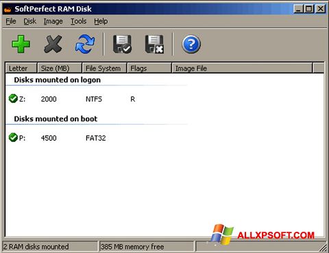 Skjermbilde SoftPerfect RAM Disk Windows XP