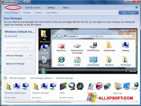 Skjermbilde IconPackager Windows XP