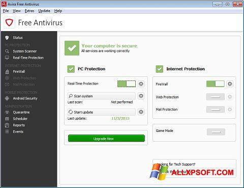 Skjermbilde Avira Free Antivirus Windows XP