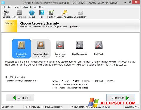 Skjermbilde EasyRecovery Professional Windows XP