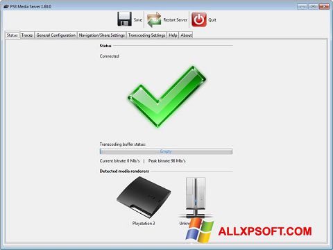 Skjermbilde PS3 Media Server Windows XP
