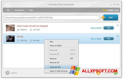 Skjermbilde Freemake Video Downloader Windows XP