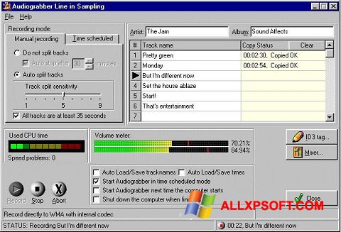 Skjermbilde Audiograbber Windows XP