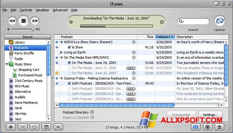 Skjermbilde iTunes Windows XP