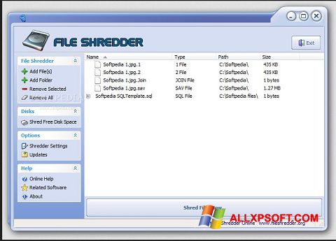 Skjermbilde File Shredder Windows XP