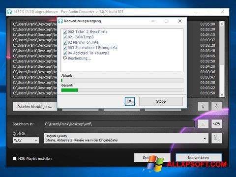 Skjermbilde Free Audio Converter Windows XP