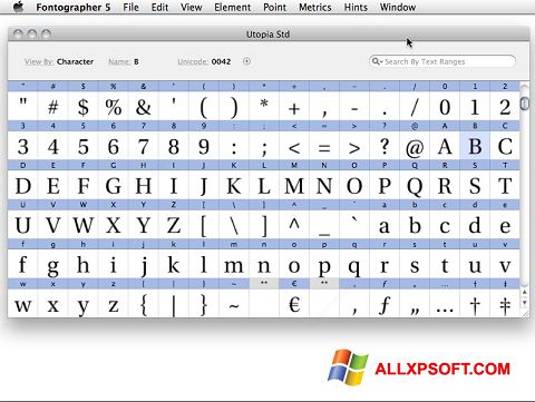 Skjermbilde Fontographer Windows XP