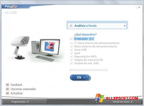 Skjermbilde PrivaZer Windows XP