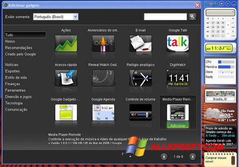 Skjermbilde Google Desktop Windows XP
