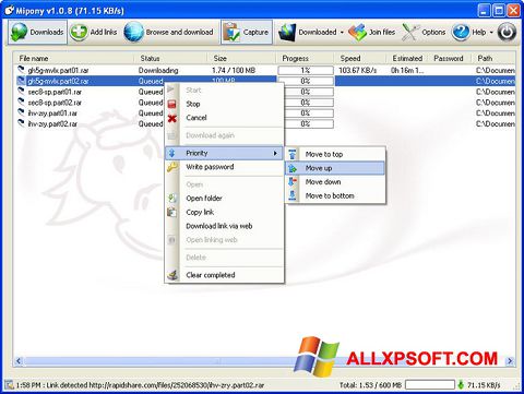 Skjermbilde Mipony Windows XP