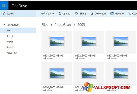 Skjermbilde OneDrive Windows XP