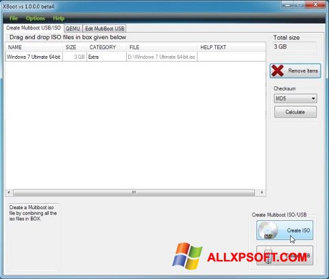 Skjermbilde XBoot Windows XP
