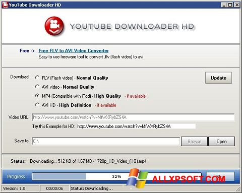 Skjermbilde Youtube Downloader HD Windows XP