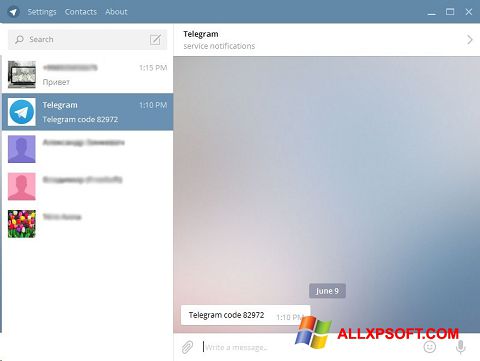 Skjermbilde Telegram Desktop Windows XP