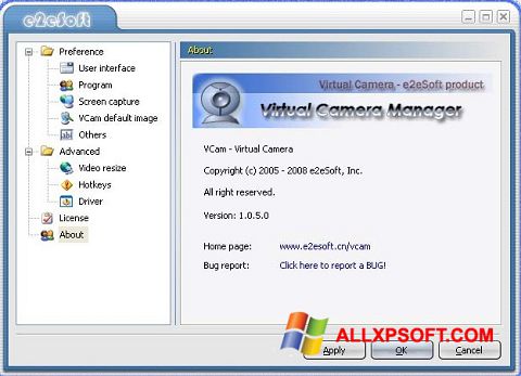 Skjermbilde VCam Windows XP