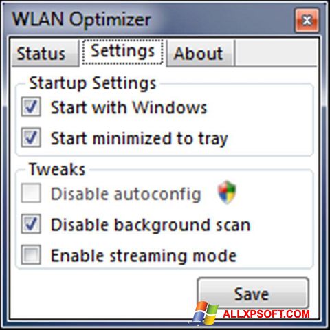 Skjermbilde WLAN Optimizer Windows XP